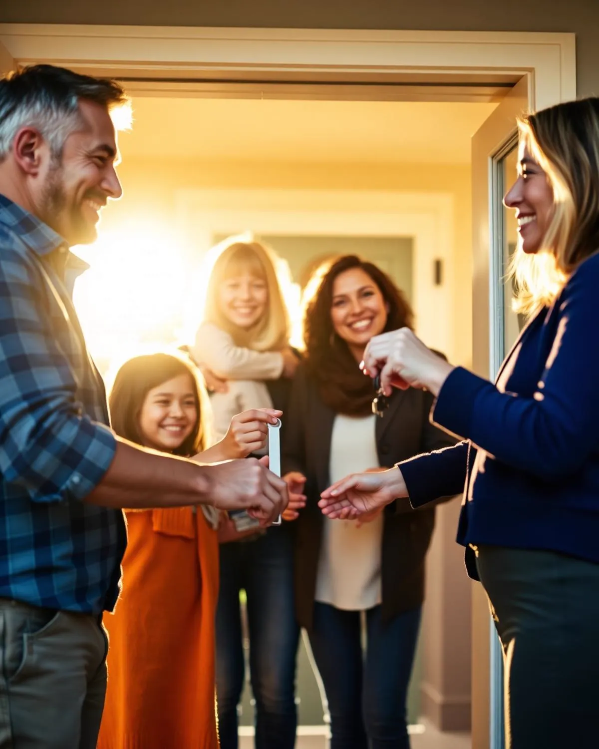 Family celebrating financial milestone